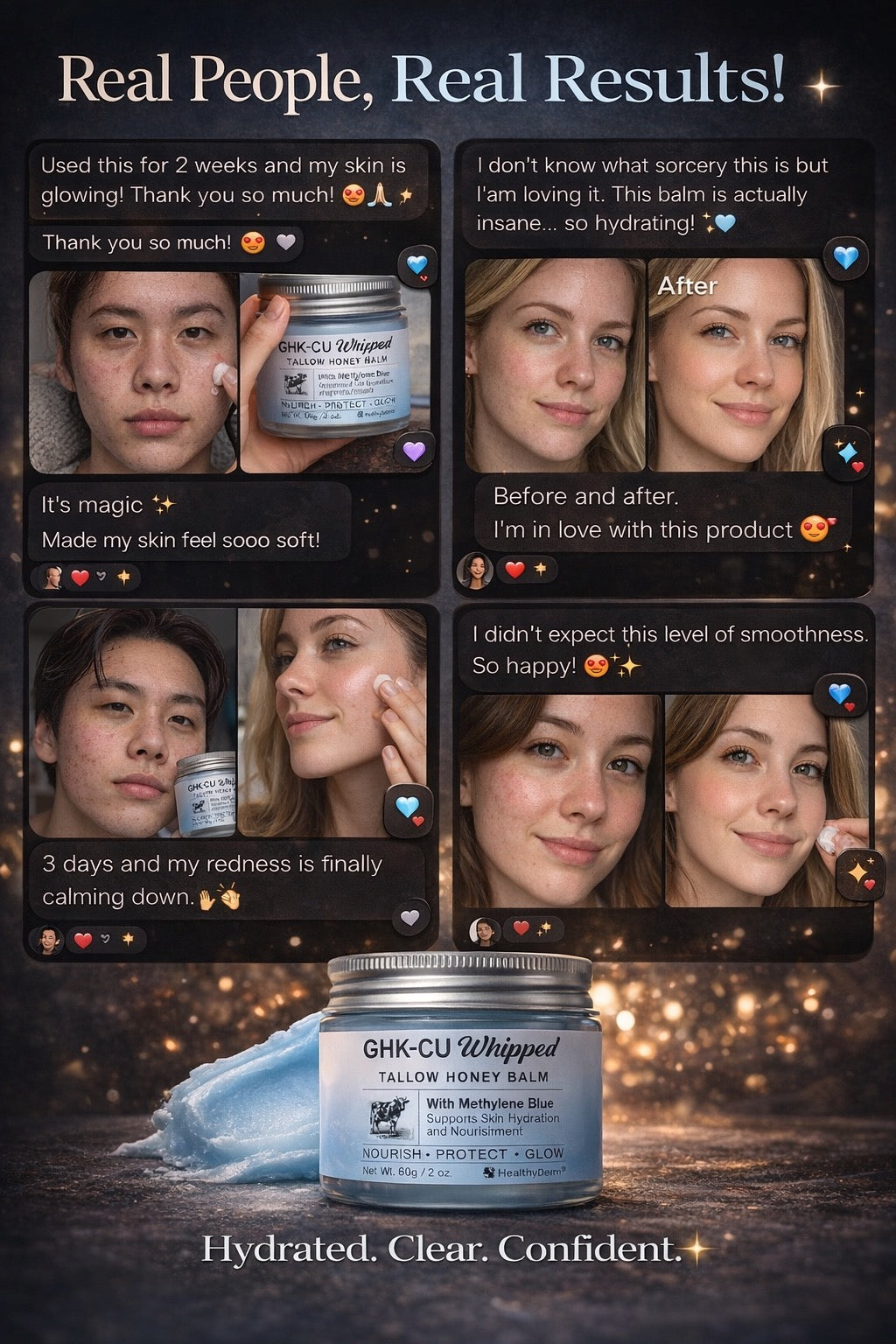 GHK-CU Tallow Honey Repair Balm β Deep Hydration & Anti-Aging Moisturizer